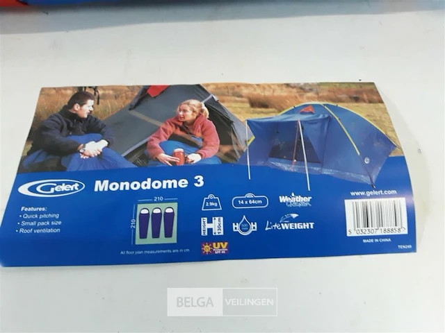 1 x kampeertent 3 personen gelert monodome 3 - afbeelding 3 van  3