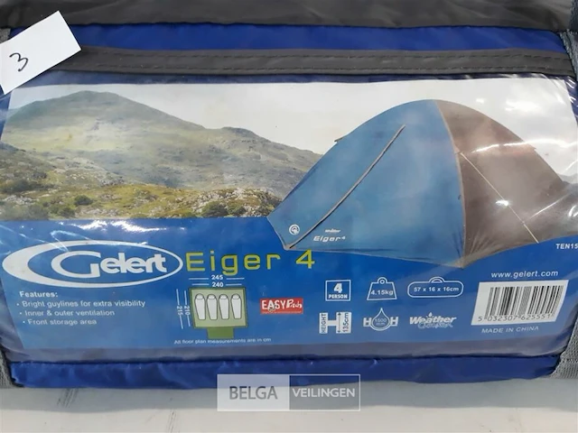 1 x kampeertent 4 personen gelert eiger 4 - afbeelding 3 van  3
