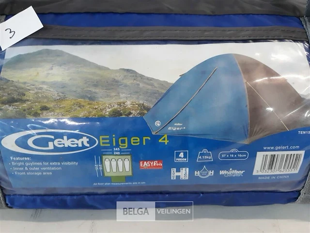 1 x kampeertent 4 personen gelert eiger 4 - afbeelding 3 van  3