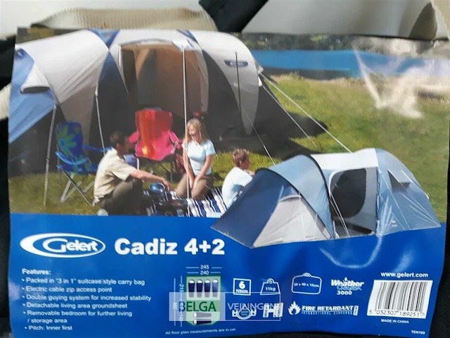 1 x kampeertent 6 personen gelert cadiz 4+2 - afbeelding 3 van  3