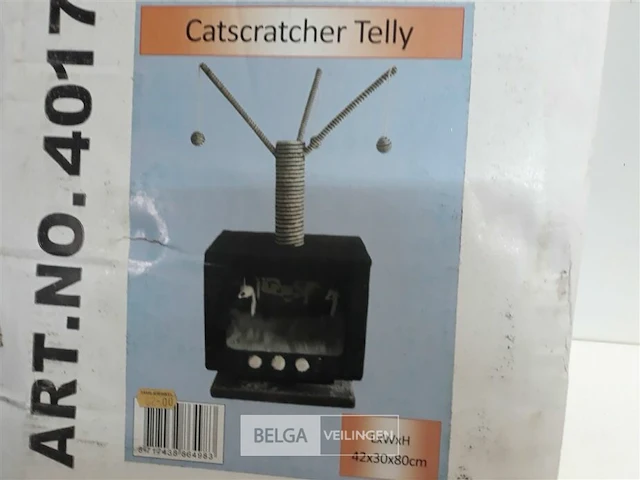 1 x katten krab-paal met huisje 42x30x80 cm - afbeelding 3 van  3