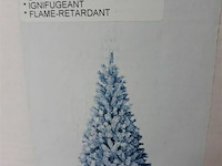 1 x kerstboom 1,5 m metalen voet groen witte toppen - afbeelding 1 van  3