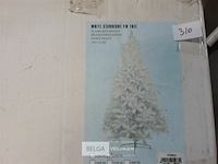 1 x kerstboom 1,5 m metalen voet wit - afbeelding 1 van  3