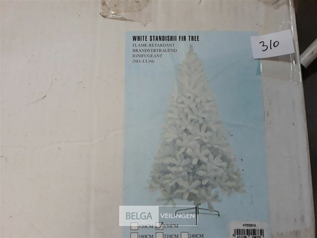 1 x kerstboom 1,5 m metalen voet wit - afbeelding 2 van  3