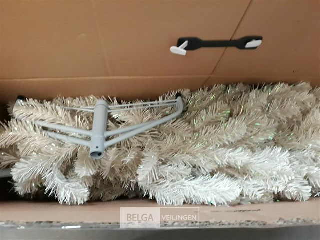1 x kerstboom 1,5 m metalen voet wit - afbeelding 3 van  3