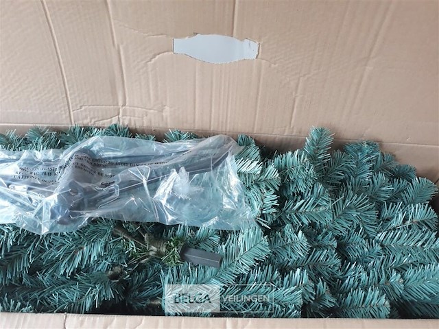 1 x kerstboom 1,8 m metalen voet blauw/groen - afbeelding 3 van  3