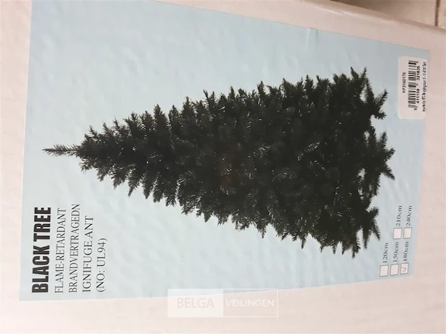 1 x kerstboom 1,8 m metalen voet zwart - afbeelding 1 van  3