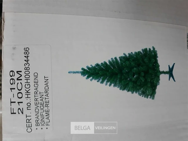 1 x kerstboom 2,10 m pvc voet groen - afbeelding 1 van  3