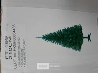 1 x kerstboom 2,10 m pvc voet groen - afbeelding 1 van  3