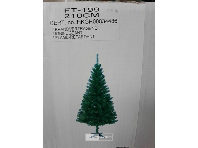 1 x kerstboom 2,10 m pvc voet groen - afbeelding 2 van  3