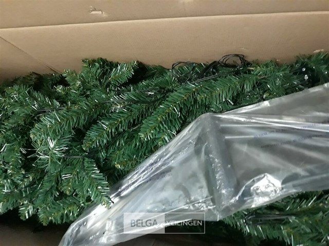 1 x kerstboom 2,4 m metalen voet groen met 536 led lampen - afbeelding 3 van  3