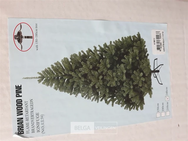 1 x kerstboom 2,4 m metalen voet groen - afbeelding 1 van  3