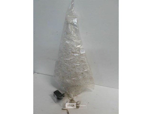1 x kerstboom 55 cm wit met verlichting - afbeelding 1 van  3