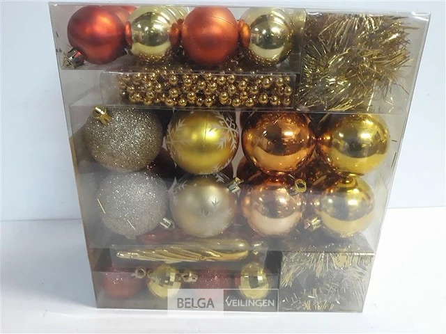 1 x kerstdeco mix 48 stuks goud/roestkleur - afbeelding 3 van  3
