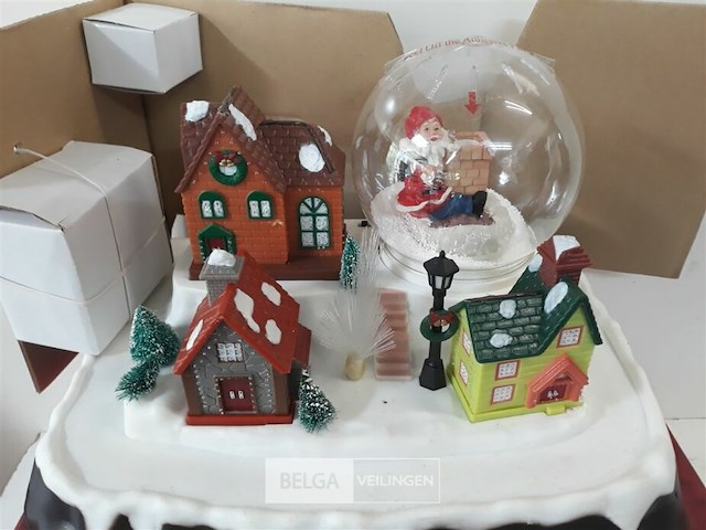 1 x kerstdorp met fiber verlichting - afbeelding 3 van  3