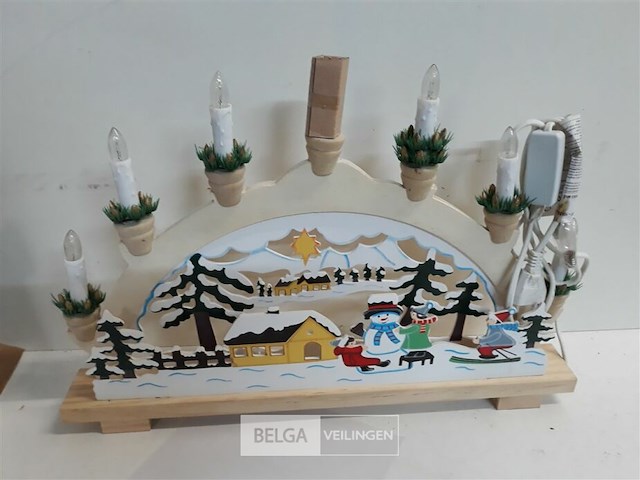 1 x kerstdorp met lampen 43x33 cm - afbeelding 3 van  3