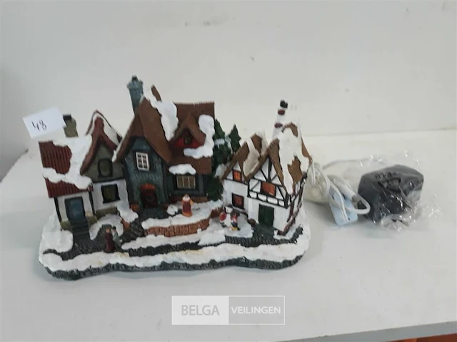 1 x kerstdorp met verlichting 30x18 cm - afbeelding 1 van  3