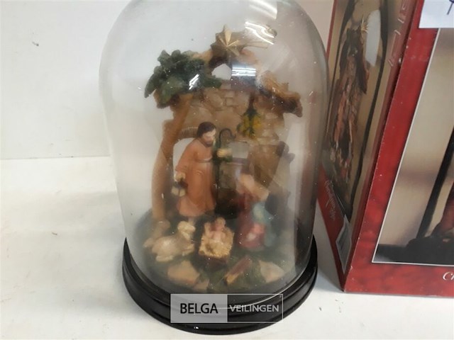 1 x kerstfiguren onder stolp - afbeelding 3 van  3