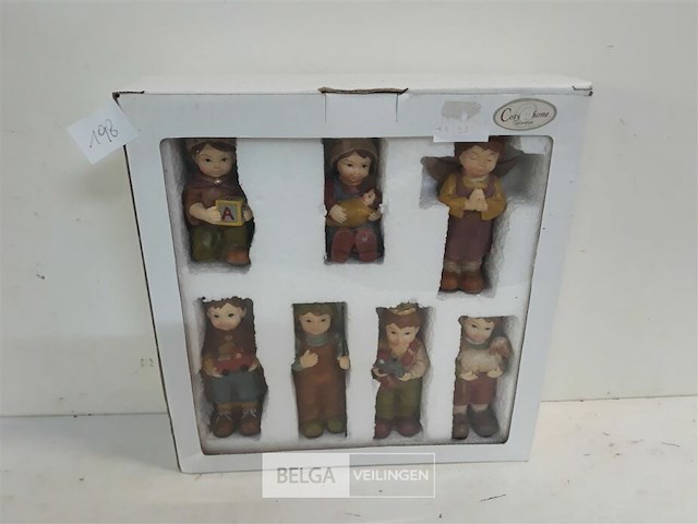 1 x kerstfiguurtjes 7 delig kinderen - afbeelding 2 van  3