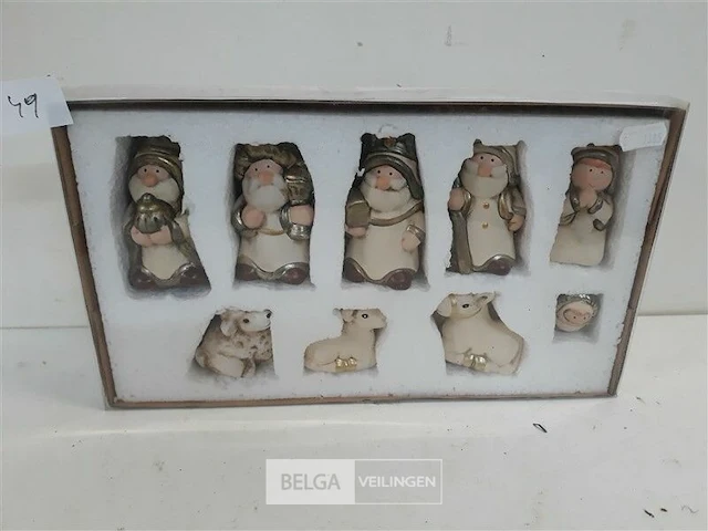 1 x kerstfiguurtjes keramiek +/- 8 cm - afbeelding 1 van  3