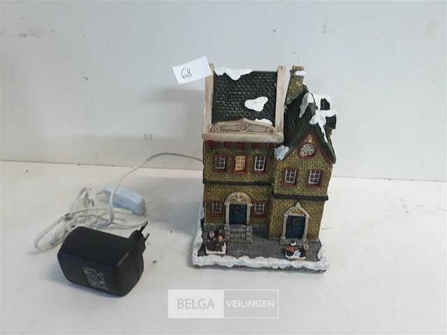 1 x kersthuisje met verlichting - afbeelding 2 van  3