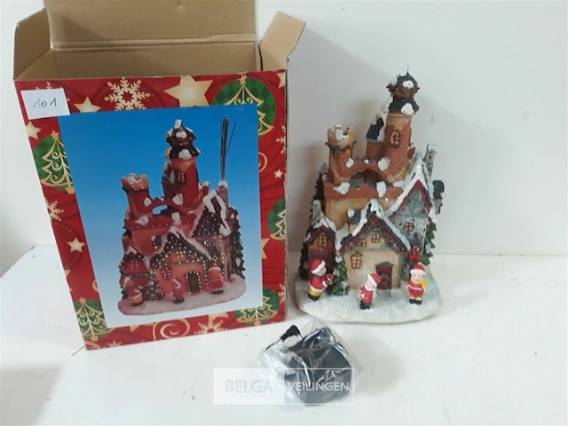 1 x kersthuisje met verlichting - afbeelding 2 van  3
