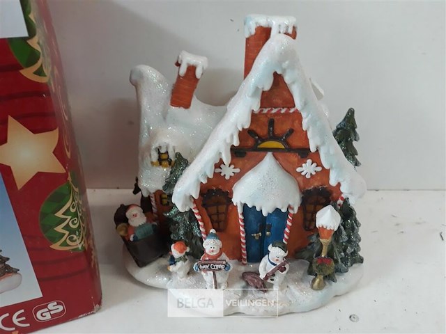 1 x kersthuisje met verlichting - afbeelding 3 van  3