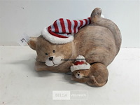 1 x kerstkat met kitten