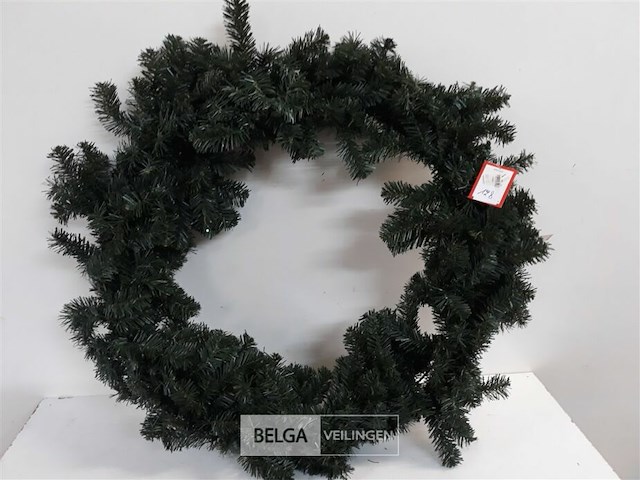 1 x kerstkrans groen 70 cm - afbeelding 2 van  3