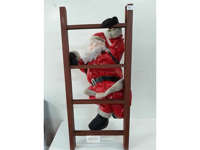 1 x kerstman 70 cm op ladder 180 cm - afbeelding 3 van  3