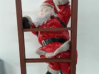 1 x kerstman 70 cm op ladder 180 cm - afbeelding 3 van  3