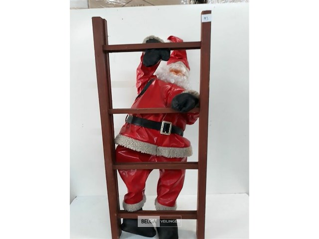 1 x kerstman 70 cm op ladder 180 cm - afbeelding 3 van  3