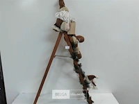1 x kerstman op ladder 90 cm - afbeelding 2 van  3