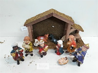 1 x kerststal 45x15x26 cm + 10 figuurtjes - afbeelding 2 van  3