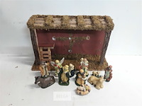 1 x kerststal met figuurtjes 11 stuks - afbeelding 1 van  3