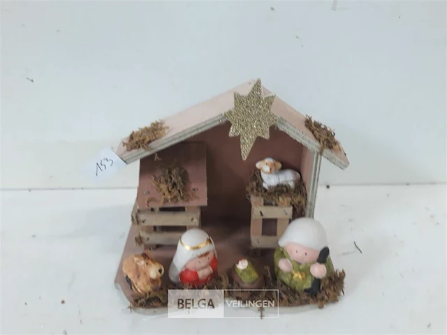 1 x kerststal met figuurtjes - afbeelding 2 van  3