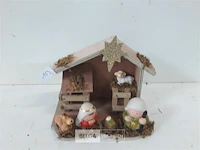 1 x kerststal met figuurtjes - afbeelding 2 van  3