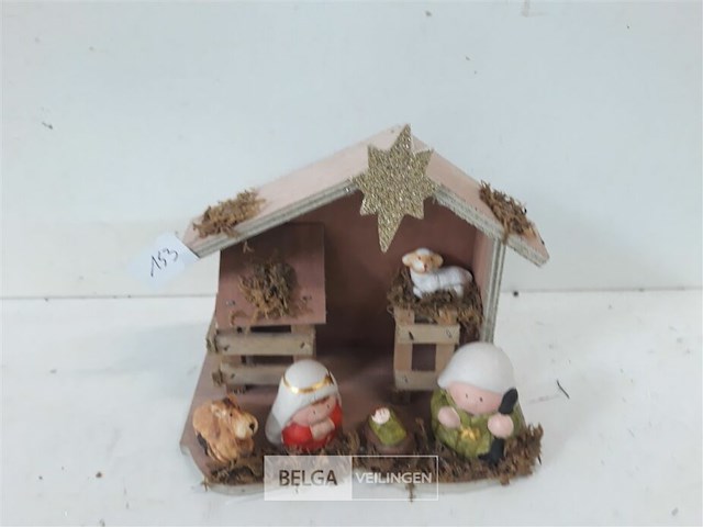 1 x kerststal met figuurtjes - afbeelding 1 van  3