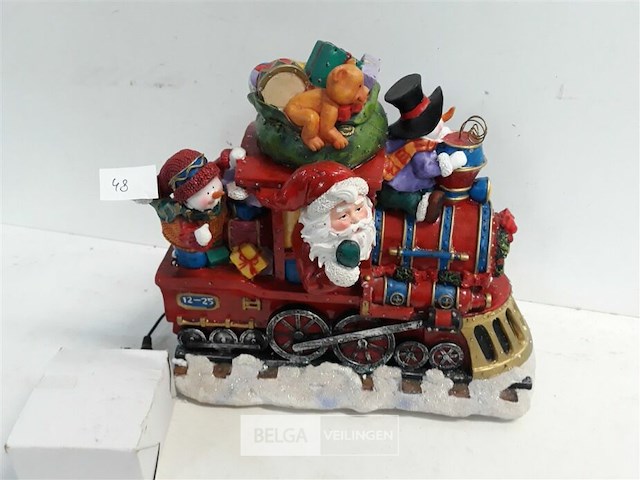 1 x kersttrein met verlichting 30x28 cm - afbeelding 1 van  3