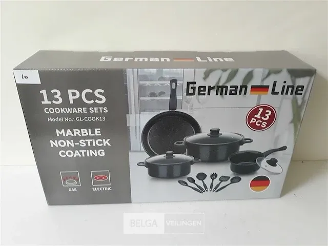 1 x kookpotten in set 13 delig non-stick coating - afbeelding 1 van  3