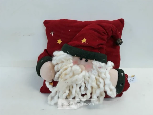 1 x kussen met kerstmanhoofd 35 cm - afbeelding 1 van  3