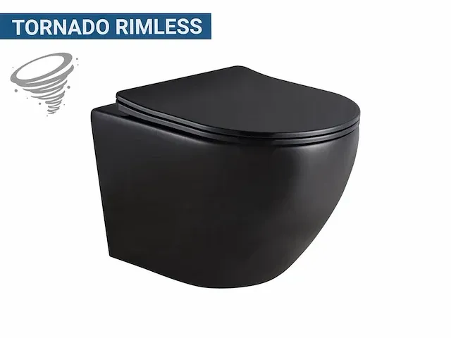 1 x lavinno hangtoilet tornado mat zwart - afbeelding 1 van  4