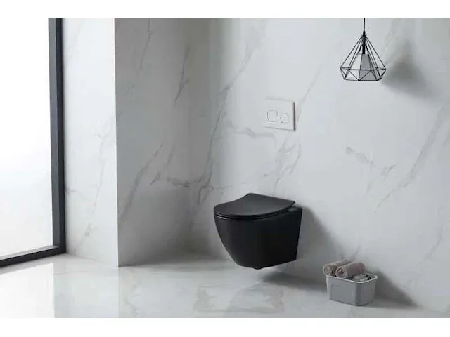 1 x lavinno hangtoilet tornado mat zwart - afbeelding 3 van  4