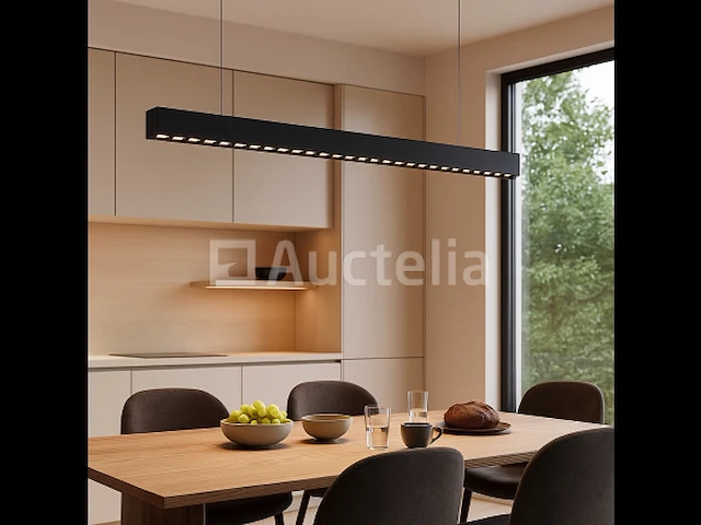 1 x led lineaire hanglamp – 35w – 120cm – zwart – aluminium – geïntegreerde led – montagekit inbegrepen - afbeelding 2 van  6