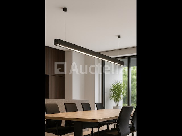 1 x led lineaire hanglamp – 35w – 120cm – zwart – geïntegreerde led – inclusief montageset - afbeelding 3 van  5
