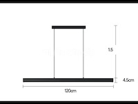 1 x led lineaire hanglamp – 35w – 120cm – zwart – geïntegreerde led – inclusief montageset - afbeelding 5 van  5