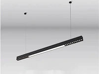 1 x led lineaire hanglamp – 35w – 120cm – zwart – geïntegreerde led – inclusief montageset - afbeelding 2 van  5