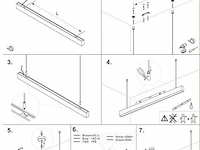 1 x led lineaire hanglamp – 35w – 120cm – zwart – geïntegreerde led – inclusief montageset - afbeelding 4 van  5