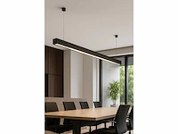 1 x led lineaire hanglamp – 35w – 120cm – zwart – geïntegreerde led – inclusief montageset - afbeelding 1 van  5