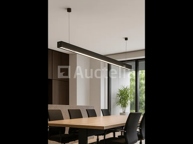 1 x led lineaire hanglamp – 35w – 120cm – zwart – geïntegreerde led – montagekit inbegrepen - afbeelding 2 van  5